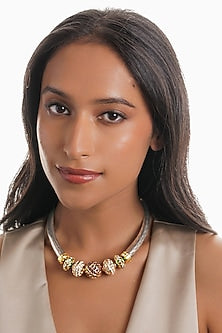 Gold Plated Semi-Precious Stone Hasli Necklace