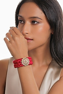 Gold Plated Semi-Precious Stone Floral Bracelet