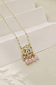 Gold Plated Tusker Motifs & Kundan Polki Necklace