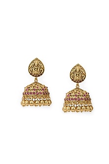 Gold Plated Semi-Precious Stone Jhumka Earrings