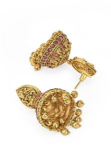 Gold Plated Semi-Precious Stone Jhumka Earrings