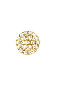 Gold Plated Kundan Polki Ring