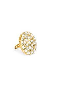 Gold Plated Kundan Polki Ring