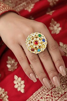 Gold Plated Semi-Precious Stone Ring