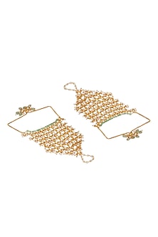 Gold Plated Kundan Polki Veiled Haathphools (Set Of 2)