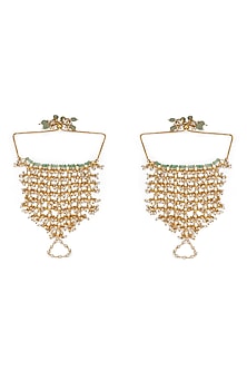 Gold Plated Kundan Polki Veiled Haathphools (Set Of 2)