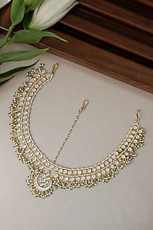 Gold Plated Kundan Polki Mathapatti