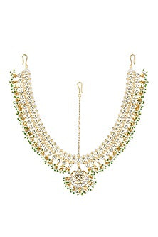 Gold Plated Kundan Polki Mathapatti