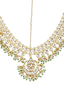 Gold Plated Kundan Polki Mathapatti