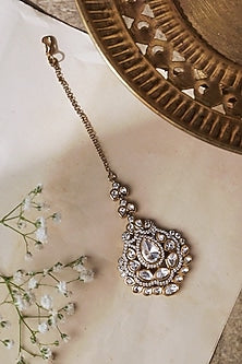 Two-Tone Plated Kundan Polki Maangtikka