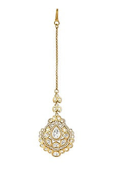 Two-Tone Plated Kundan Polki Maangtikka