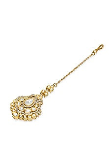 Two-Tone Plated Kundan Polki Maangtikka