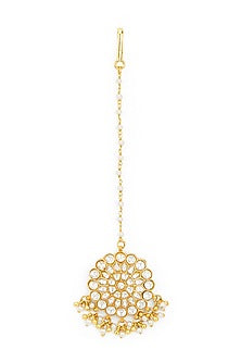 Gold Plated Kundan Polki Maangtikka