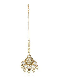 Gold Finish Freshwater Pearl Choker Bridal Necklace Set
