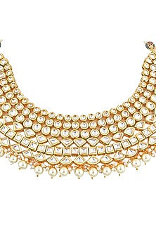 Gold Finish Bridal Choker Necklace Set