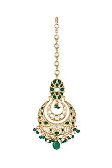 Gold Finish Semi Precious Stone Bridal Choker Necklace Set