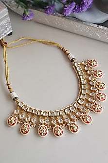 Gold Finish Semi Precious Stone Necklace Set