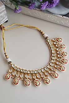 Gold Finish Kundan Polki Bridal Choker Necklace