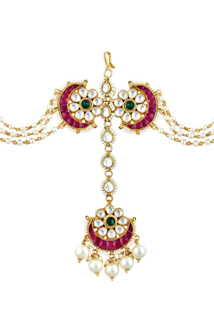 Gold Finish Kundan Polki Bridal Mathapathi