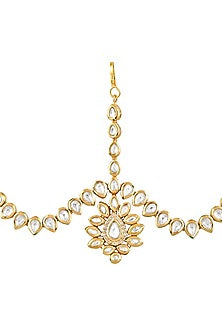 Gold Finish Kundan Polki Mathapathi