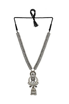 Silver Finish Semi-Precious Stone Long Necklace