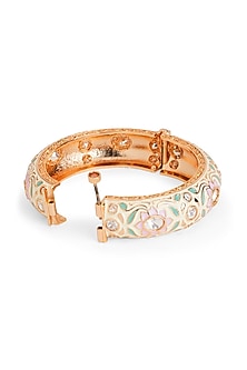 Gold Plated Semi-Precious Stone Hand Painted Enameled Bangle
