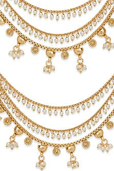 Gold Plated Pearl Layered Ear Chain