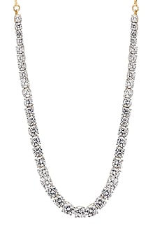 Silver Finish Cubic Zirconia Choker Necklace Set