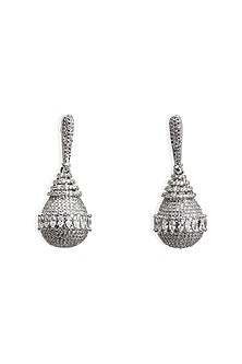 Silver Finish Cubic Zirconia Earrings
