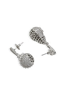 Silver Finish Cubic Zirconia Earrings