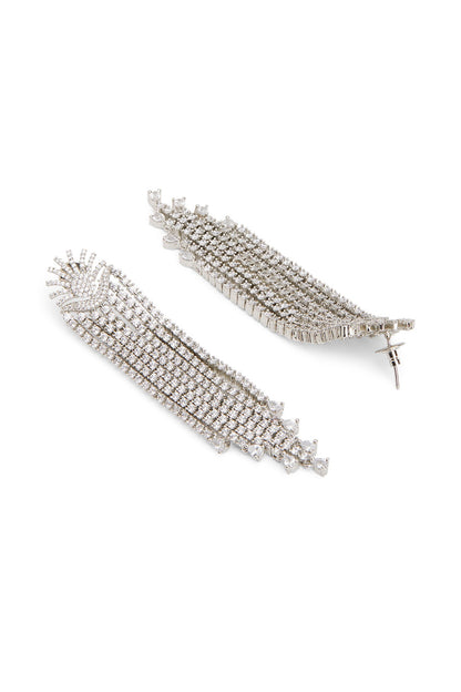 Silver Finish Cubic Zirconia Dangler Earrings