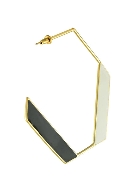 Adele Hexagon Shape Hoops 
