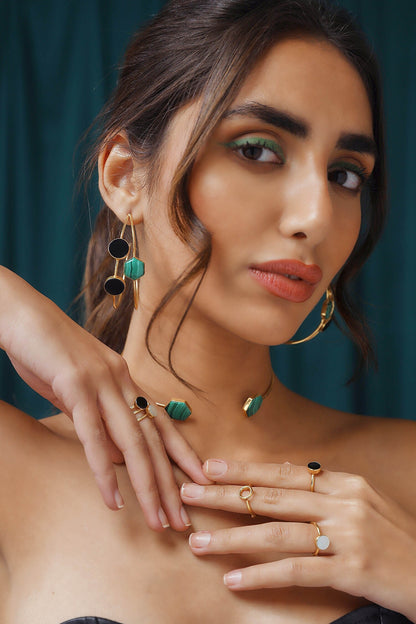 Arnia Stone Embellished Hoops 