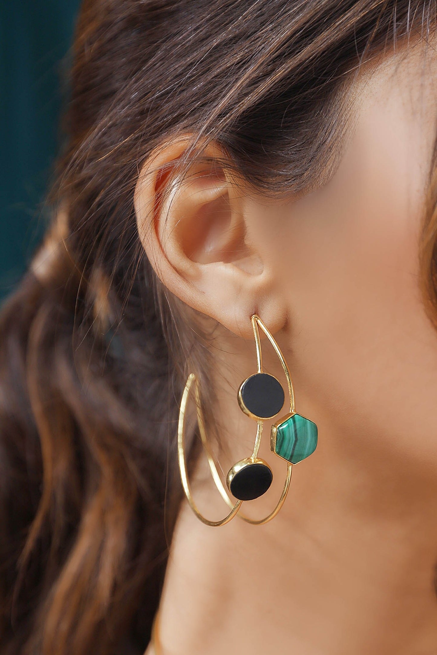 Arnia Stone Embellished Hoops 