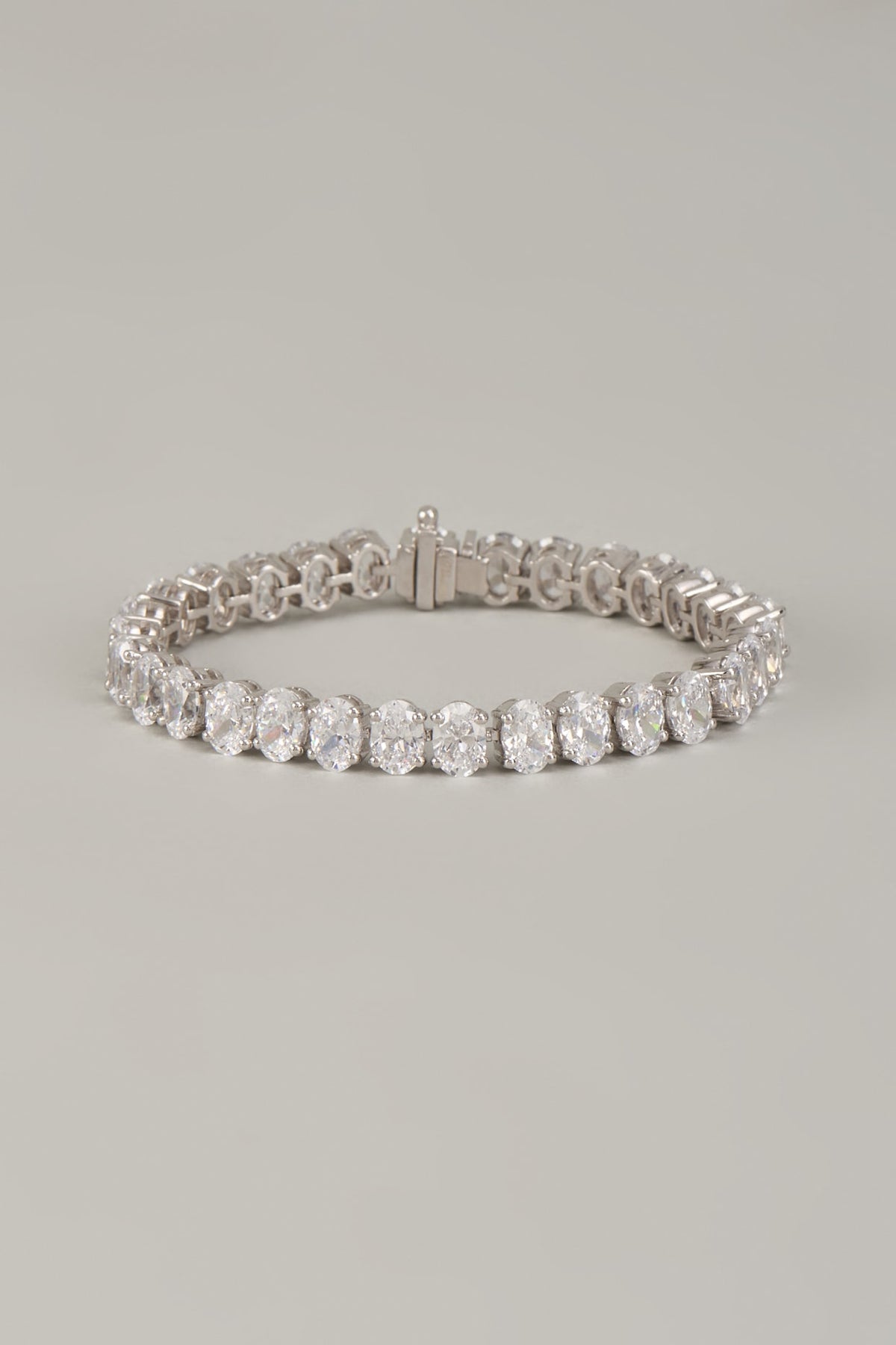 White Finish Swarovski Zirconia Bracelet In Sterling Silver