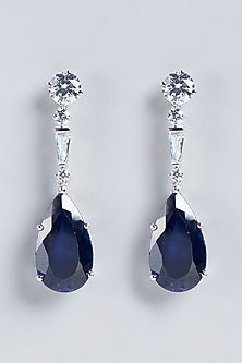 White Finish Earrings In Sterling Silver