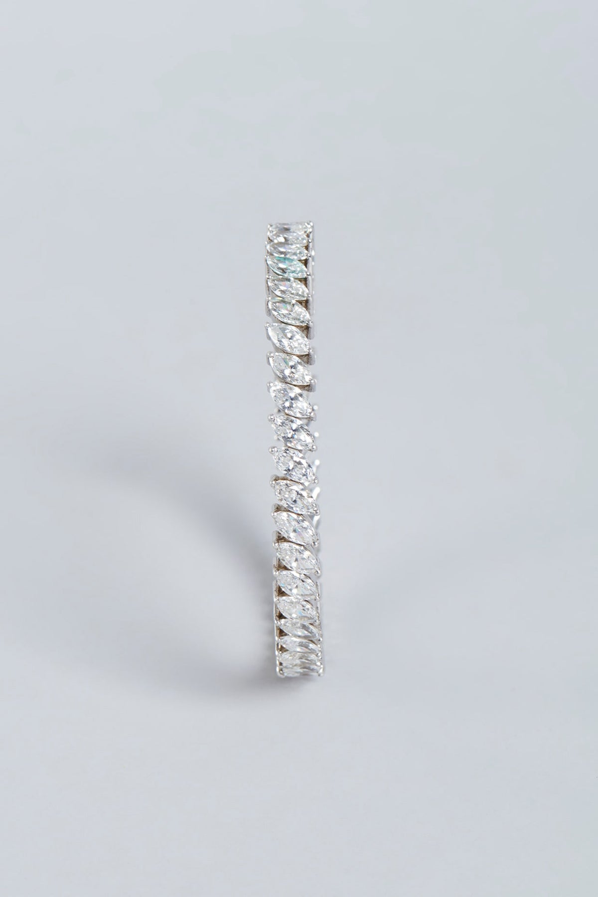 White Finish Swarovski Bangle In Sterling Silver