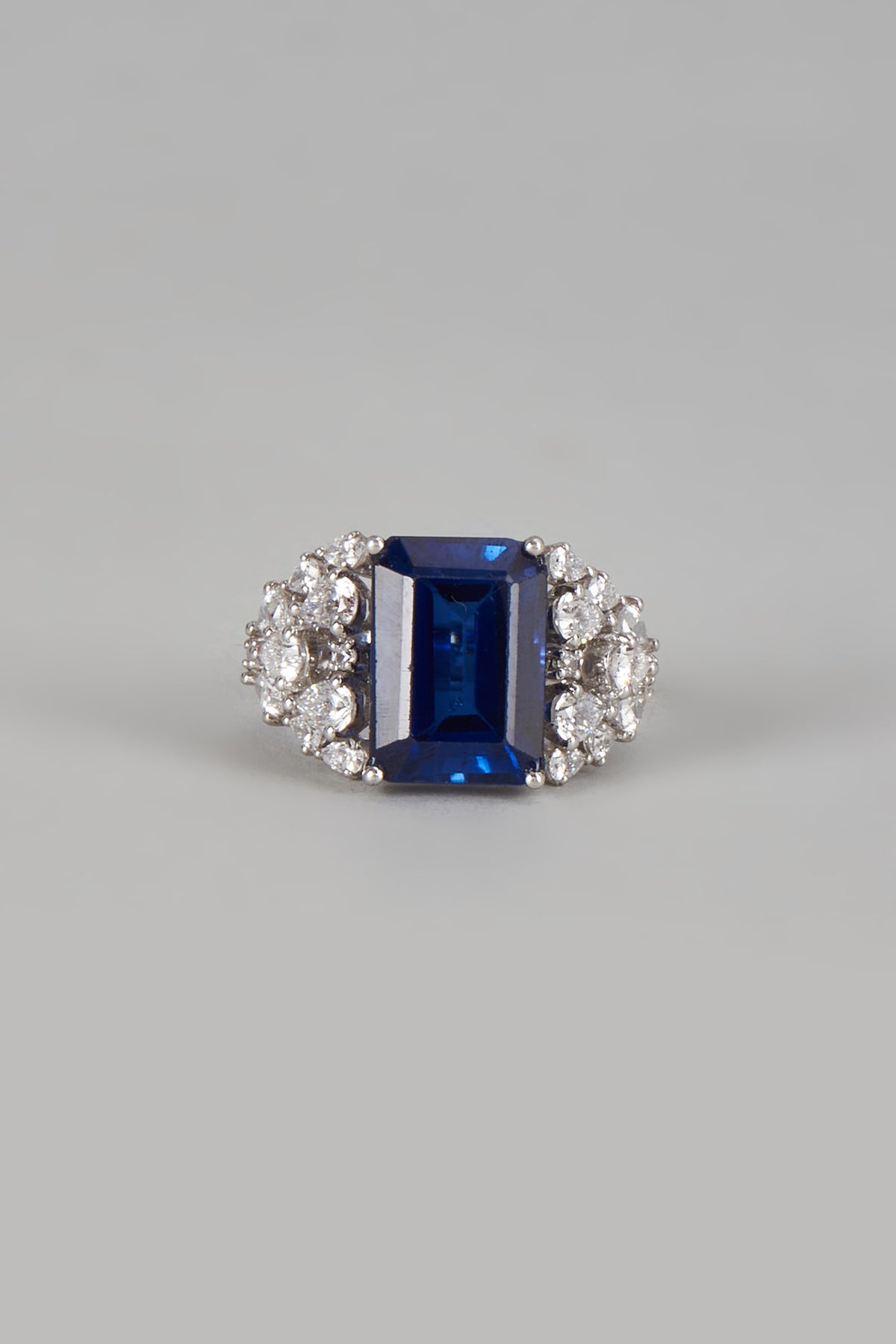 White Finish Swarovski Zirconia Ring In Sterling Silver