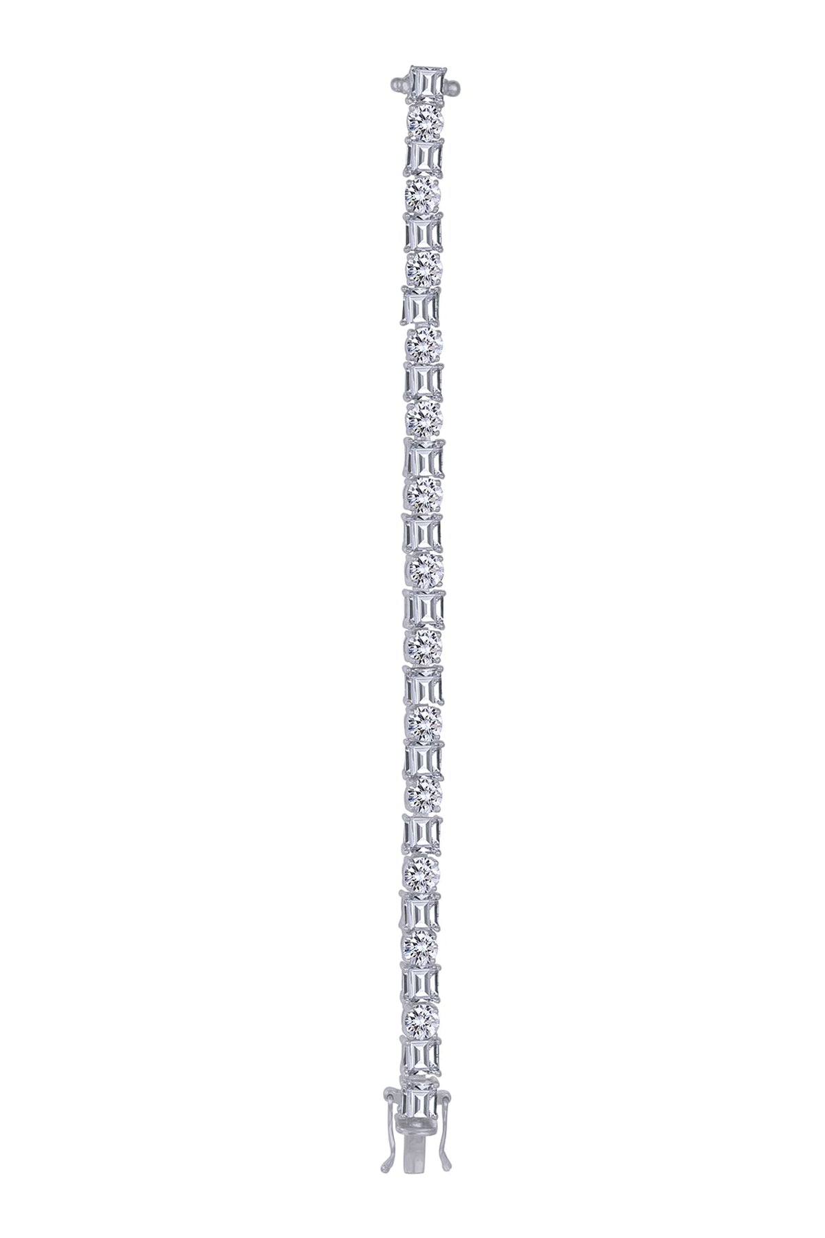 White Finish Swarovski Bracelet In Sterling Silver