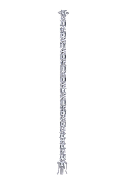 White Finish Swarovski Bracelet In Sterling Silver