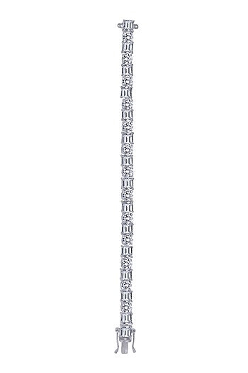 White Finish Swarovski Bracelet In Sterling Silver