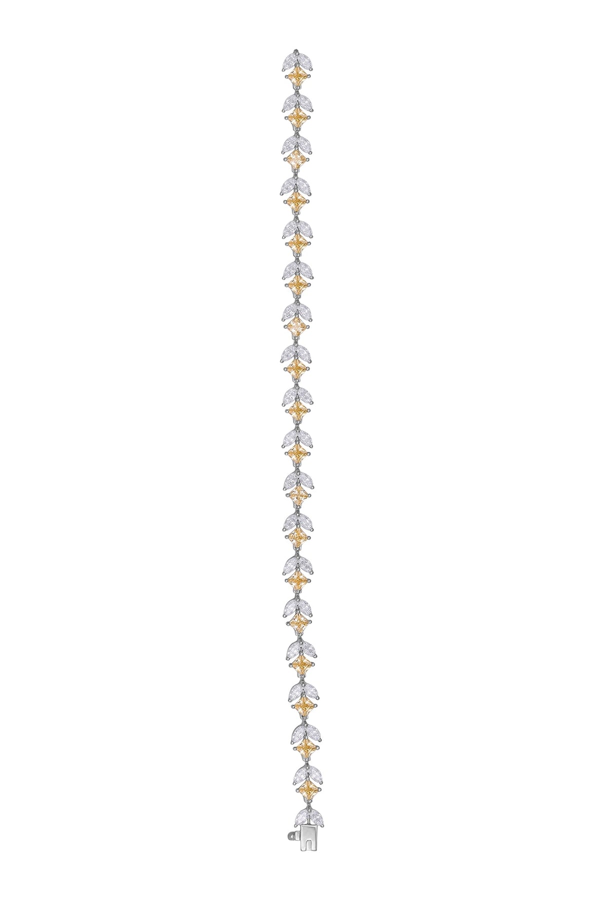 White Finish Swarovski Bracelet In Sterling Silver