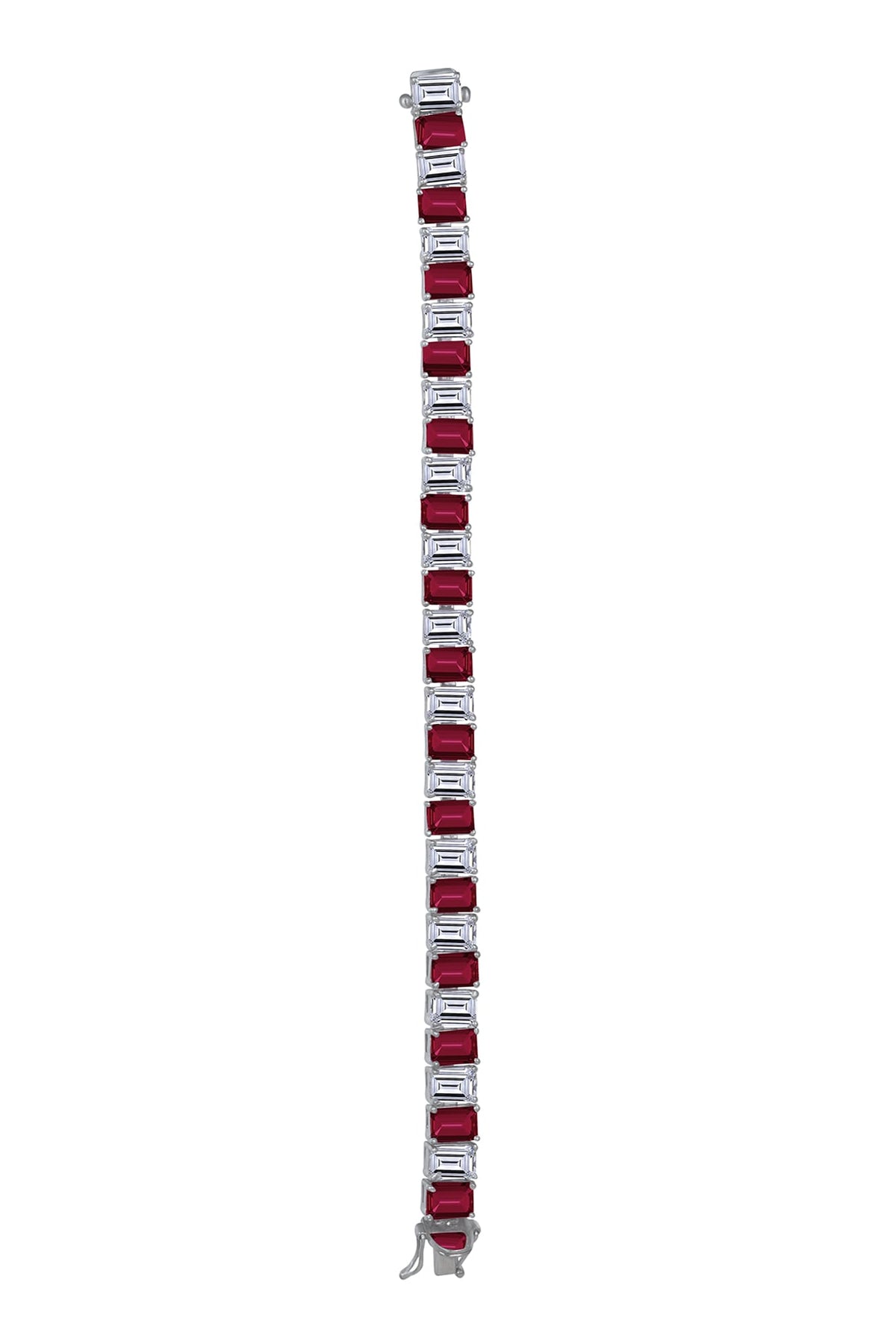 White Finish Zirconia Bracelet In Sterling Silver