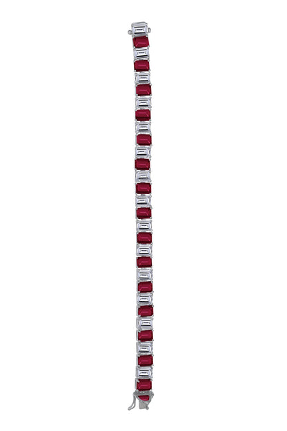 White Finish Zirconia Bracelet In Sterling Silver