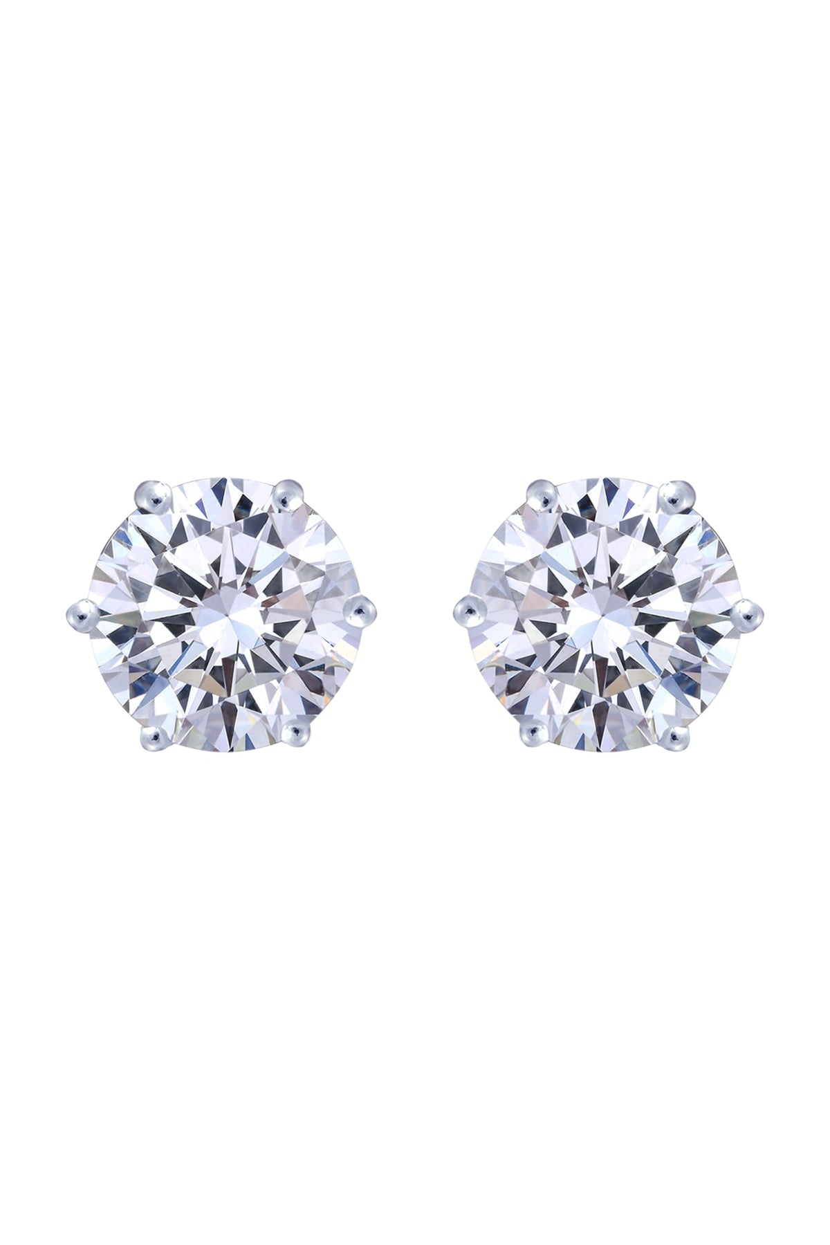 White Finish Earrings In Sterling Silver