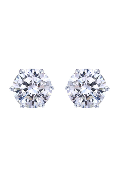 White Finish Earrings In Sterling Silver