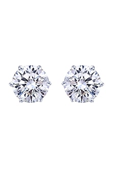 White Finish Earrings In Sterling Silver