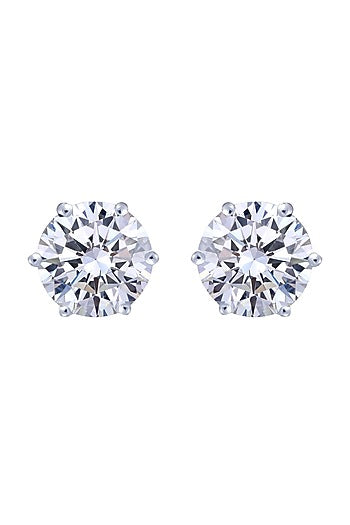 White Finish Earrings In Sterling Silver