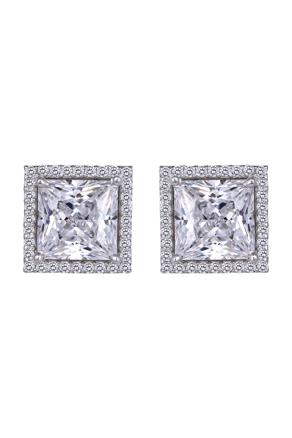 White Finish Earrings In Sterling Silver
