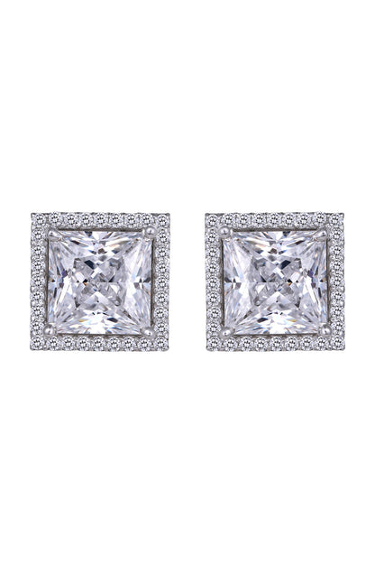 White Finish Earrings In Sterling Silver